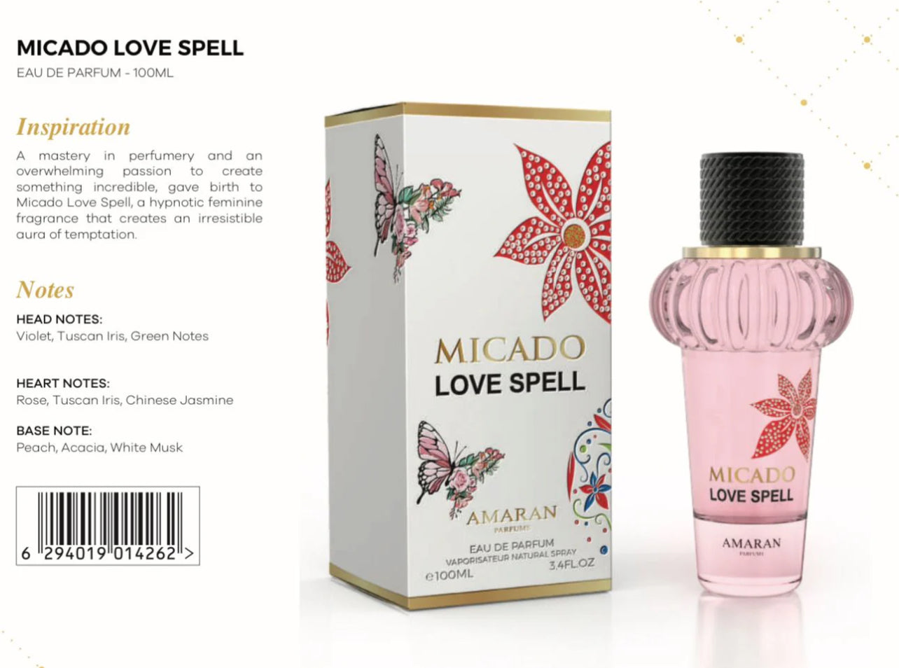 MICADO LOVE SPELL WOMEN EDP - 100MI (3.40z) By AMARAN