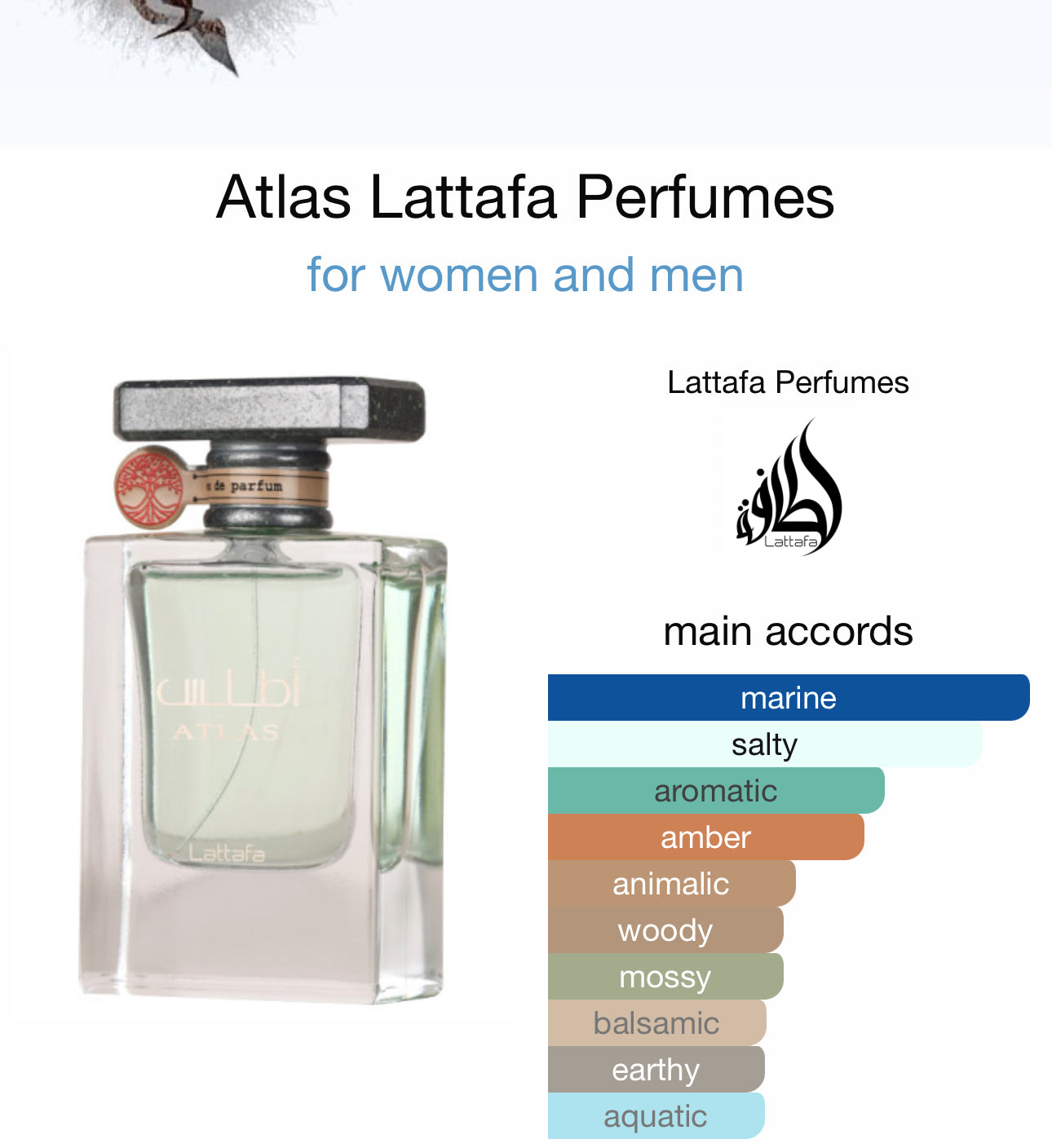 ATLAS LATTAFA 55ml (Recomedado inspirado en Megamare de Orto parísi )