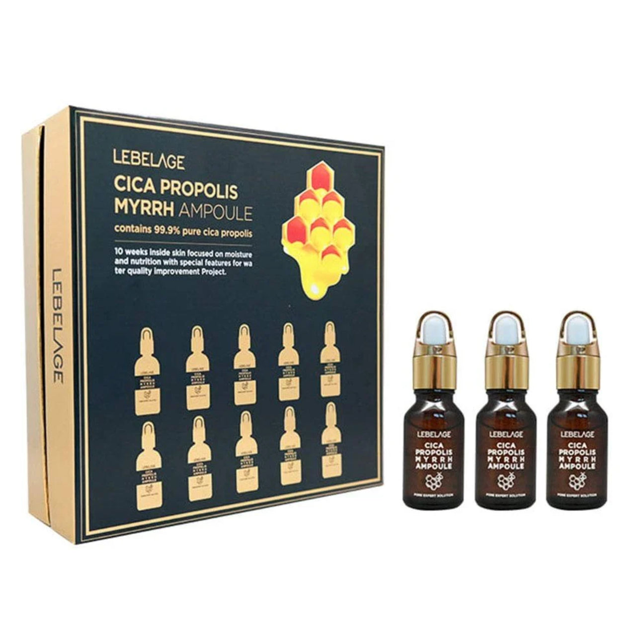 LEBELAGE CICA PROPOLIS MYRRHAMPOULE 15ML 10EA SETS HUMEDAD ANTIENVEJECIMIENTO ARRUGAS