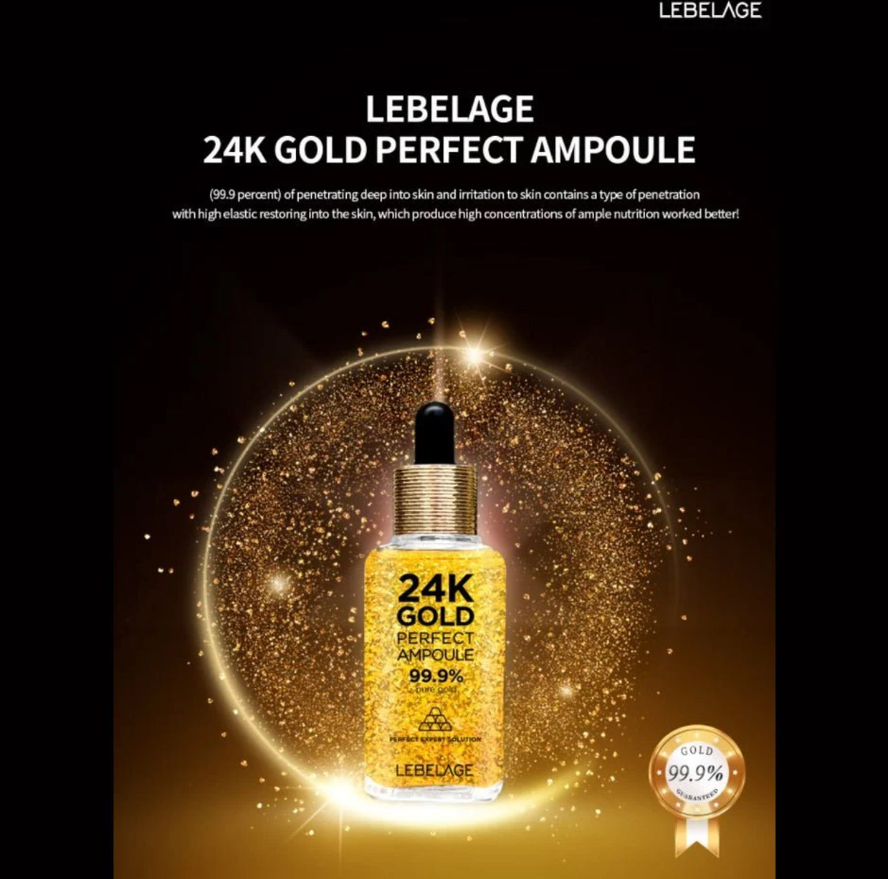 LEBELAGE 24K GOLD PERFECT AMPOULA 50G SKIN CARE MOISTURE SPOTS FRECKLES ANTI-AGING