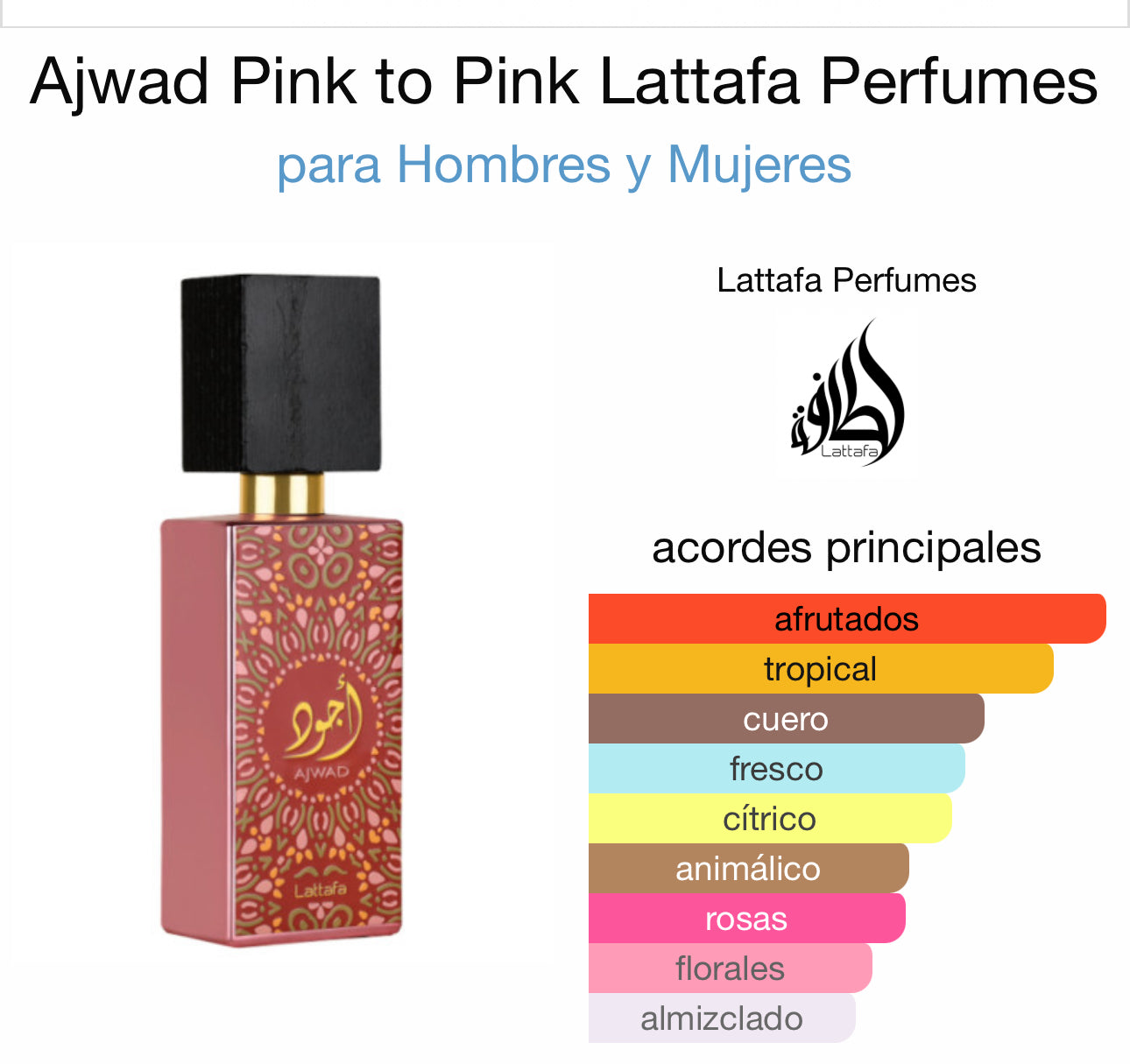 Ajwad Pink to Pink Lattafa Perfumes para Hombres y Mujeres !