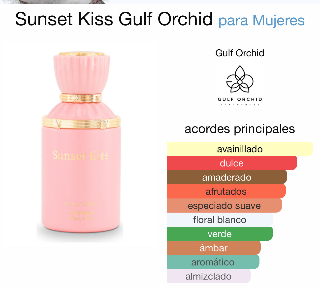 Sunset Kiss EDP -100 Ml (3.4oz) By Gulf orchid (DKNY Be 100% Delicious Donna Karan)