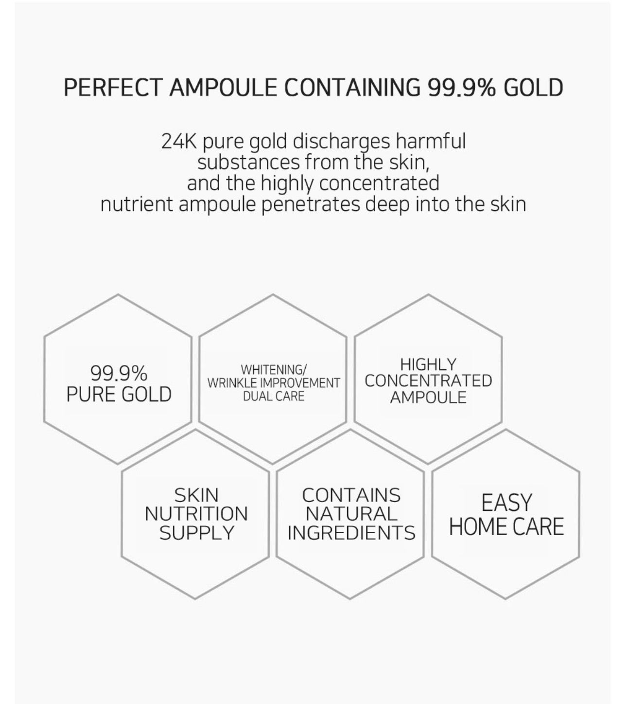 LEBELAGE 24K GOLD PERFECT AMPOULA 50G SKIN CARE MOISTURE SPOTS FRECKLES ANTI-AGING