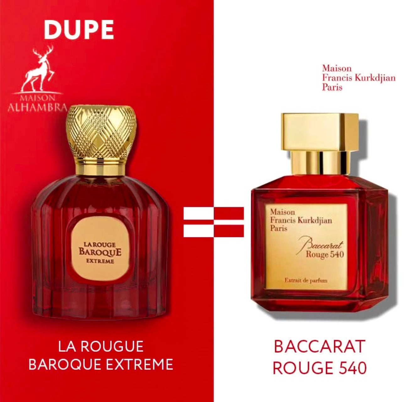 Baroque Rouge Extrait Maison Alhambra para Hombres y Mujeres inspirado en Bacarat rouge 540 extracto